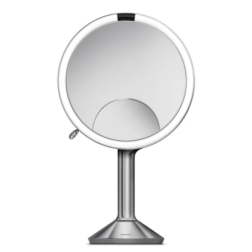 Simplehuman Trio spejl med sensor, genopladelig, børstet stål