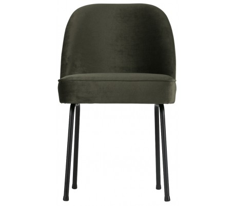 Spisebordsstol i velour H82,5 x B50 x D57 cm - Mørkegrøn