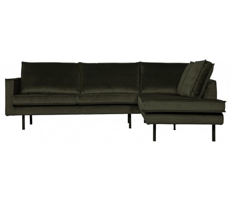 Rodeo Hjørnesofa højrevendt i velour 266 x 213 cm - Mørkegrøn
