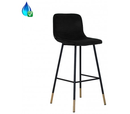 Mikky Barstol i velour H96 - 107 cm - Sort/Sort