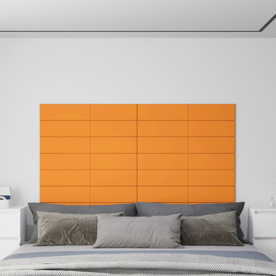 vidaXL vægpaneler 12 stk. 90x15 cm 1,62 m² stof gul