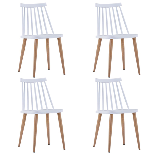 vidaXL spisebordsstole 4 stk. hvid plastik