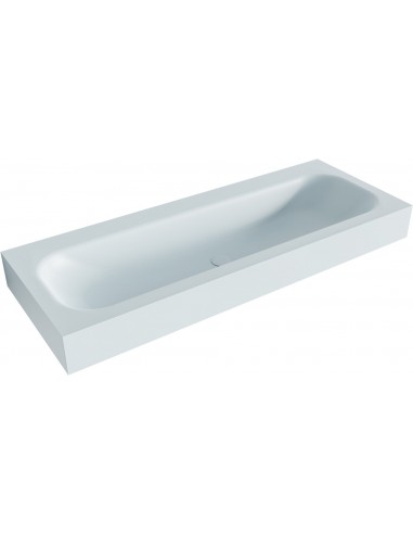 BIG LARGE væghængt håndvask 120 x 46 cm Solid surface - Babyblå