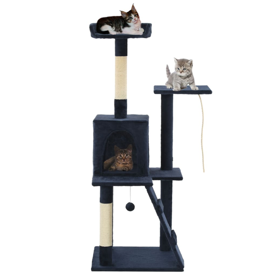 vidaXL kradsetræ til katte med sisal-kradsestolper 120 cm mørkeblå
