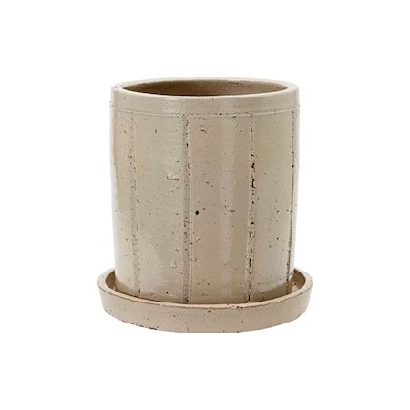 Blomsterkrukke m/bakke Julian Beige