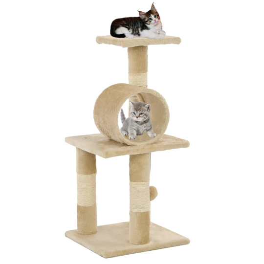 vidaXL kradsetræ til katte med sisal-kradsestolper 65 cm beige