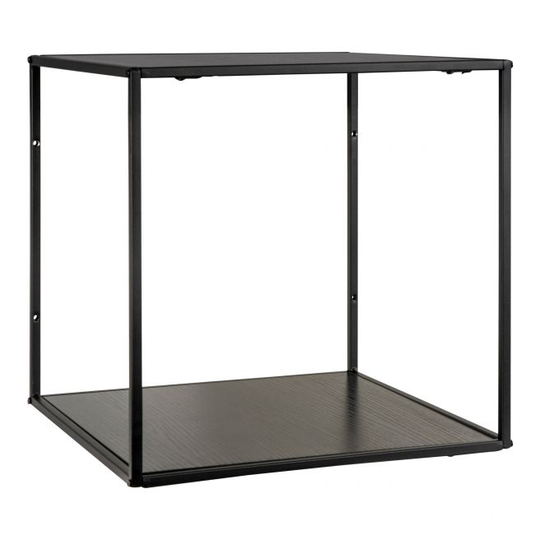 Hylde med sort ramme og sorte hylder 36x36x36 cm - 4282240