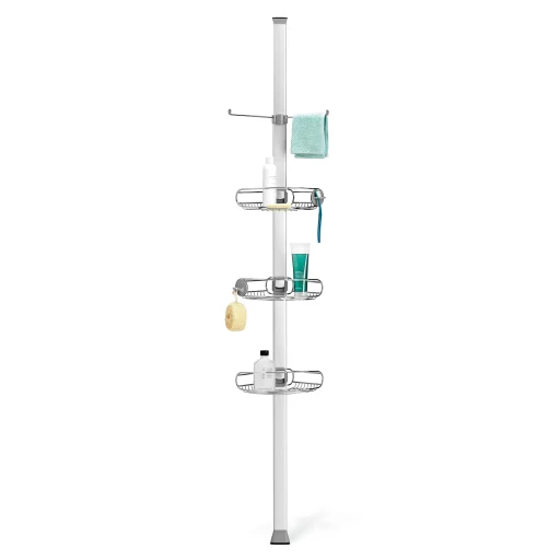 Simplehuman shower caddy, teleskop, mat rustfri stål