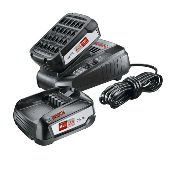 Bosch Startsæt 18 V (2 x 2,5 Ah + AL 1830 CV) Systemtilbehør 18-V lithium-ion - 1600A011LD