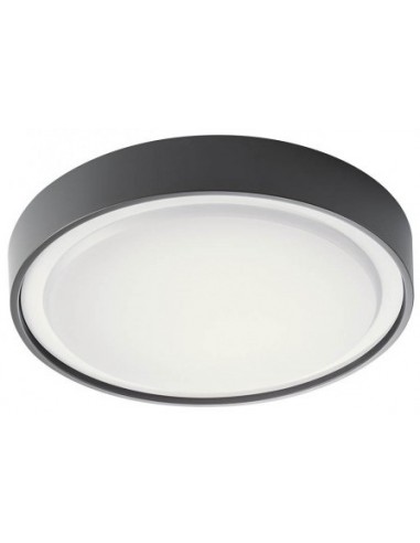 PONZA Loftlampe i abs og polycarbonat Ø26 cm 1 x 16W SMD LED - Mat mørkegrå