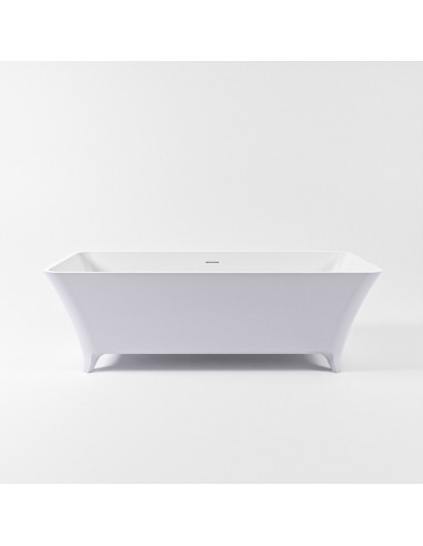 LUNDY fritstående badekar 170 x 75 cm Solid surface - Talkum/Svag grå