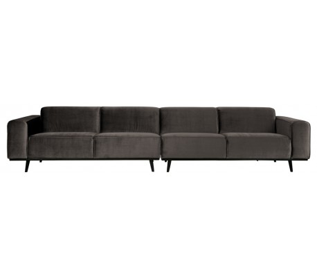 4-personers sofa i velour 372 cm - Taupe