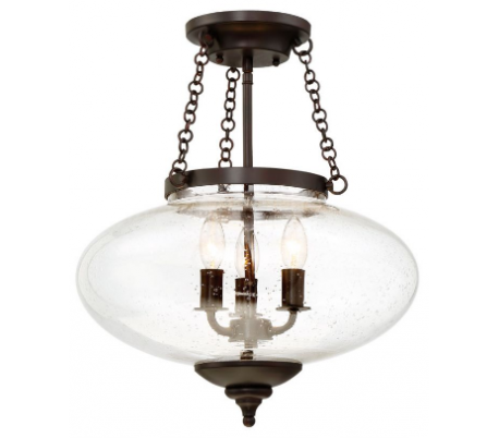 Talbott 3 Loftlampe Ø41 cm - Antik bronze/Klar med bobbel effekt