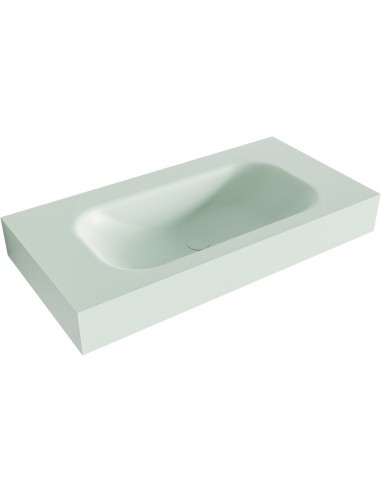 BIG SMALL væghængt håndvask 90 x 46 cm Solid surface - Svag grøn