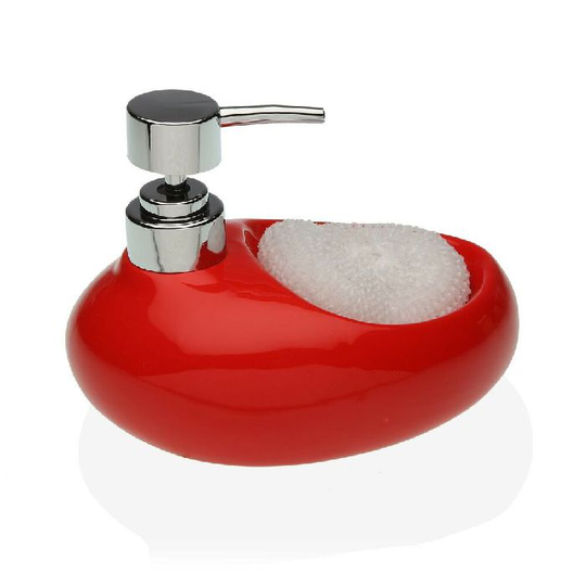 Sæbedispenser Versa Rød Svamp Keramik (16,5 x 16 x 10,5 cm)