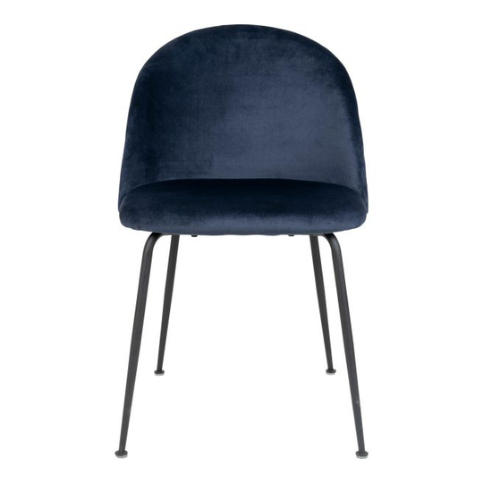 Spisebordsstol i blå velour med sorte ben HN1205 - 1001256