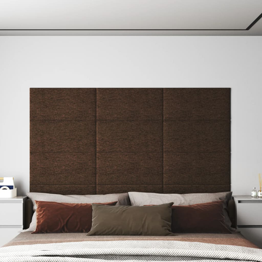 vidaXL vægpaneler 12 stk. 60x30 cm 2,16 m² stof brun