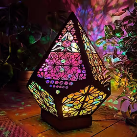 ramadan eid lys tyrkisk marokkansk mosaik gulvlampe boheme diamant polar stjerne stjerneklar himmel lys atmosfære projektion nat lampe hjem soveværelse festiva