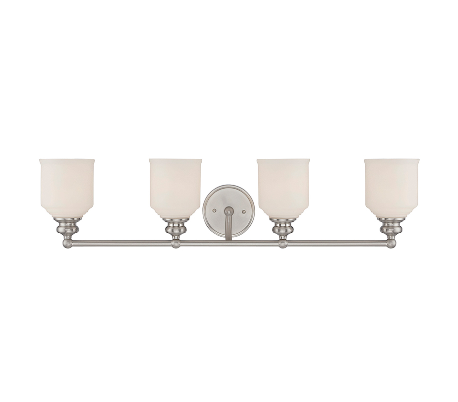 Melrose 4 Badeværelseslampe B85 cm - Satineret nikkel/Opalhvid