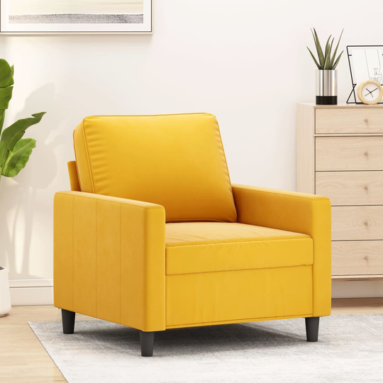 vidaXL lænestol 60 cm velour gul
