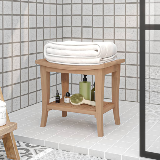vidaXL badestol 50x35x45 cm massivt teaktræ