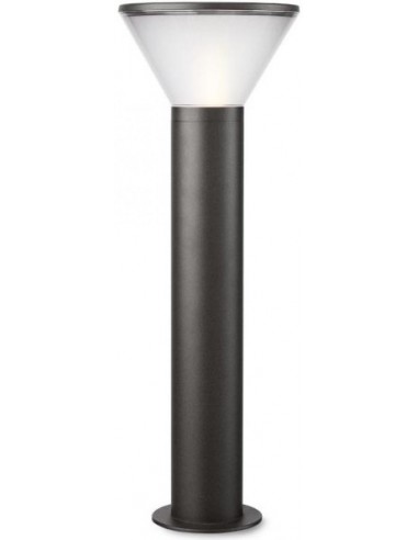WIT Bedlampe i aluminium og polycarbonat H65 cm 1 x E27 - Mat mørkegrå/Frostet