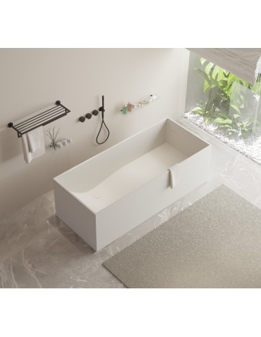 Ideavit Solidstar fritstående badekar 180 x 76 cm Solid surface - Mat hvid