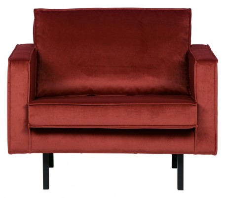 Rodeo Lænestol i velour B105 cm - Kastanje
