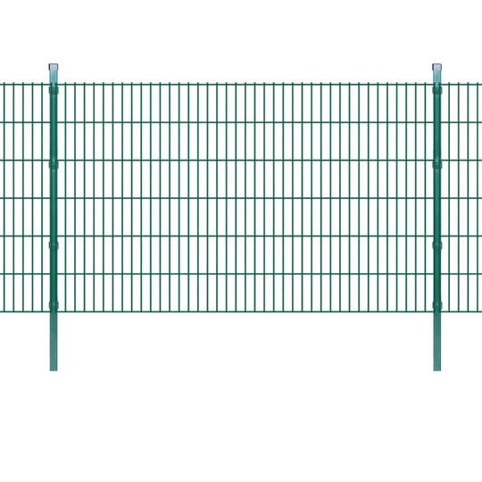 vidaXL 2D paneler og pæle til havehegn, 2.008x1.230 mm, 42 m, grønne