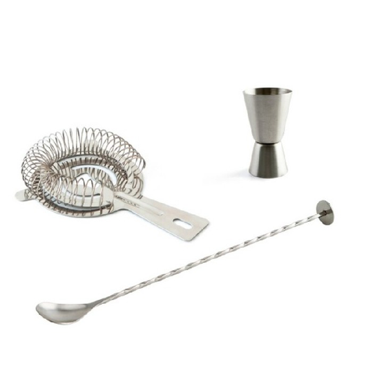 Cocktailsæt Quid Mi Bar Rustfrit stål (27cm - 19 x 10 x 2 cm - 2/4 CL) (3 pcs)