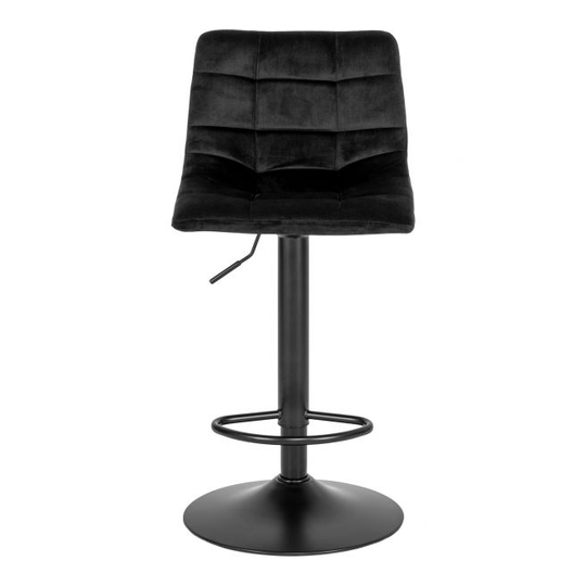 Barstol i sort velour med sorte ben HN1207 - 1001304