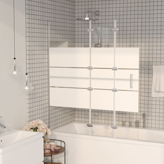 vidaXL foldbar bruseafskærmning 120x140 cm sikkerhedsglas hvid