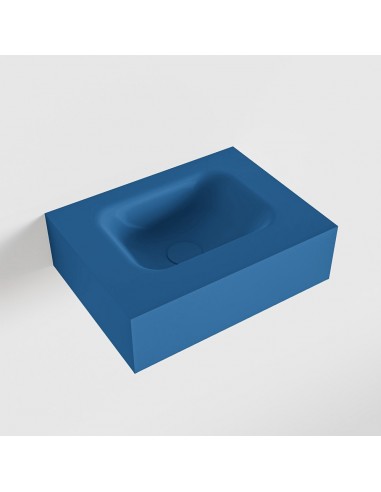 LEX væghængt håndvask 40 x 30 cm Solid surface - Jeansblå