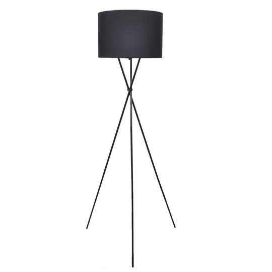 vidaXL gulvlampe med stativ sort 139 cm