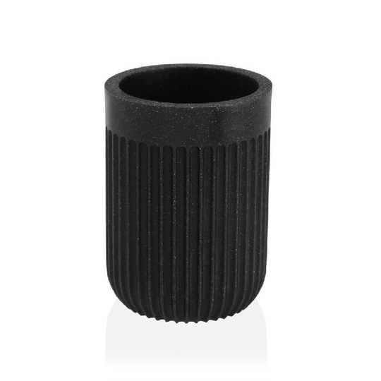 Tandbørsteholder STRIA Sort Harpiks (7,3 x 10,3 x 7,3 cm)