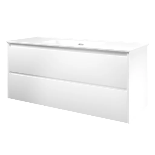 Sanibell Proline møbelpakke 120x46 cm, symmetriske skuffer, mat hvid