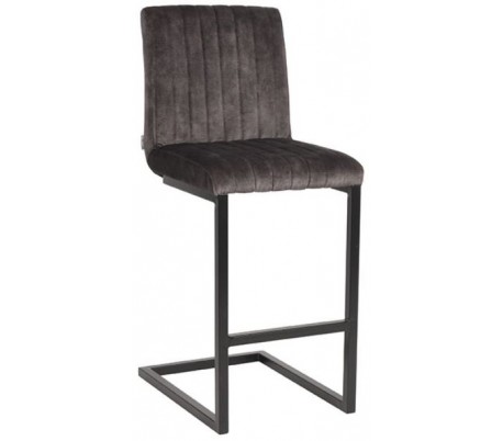 Milo barstol i velour og metal H100 cm - Sort/Antracit