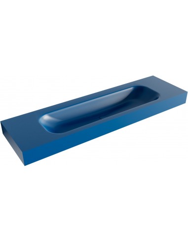 BIG LARGE væghængt håndvask 160 x 46 cm Solid surface - Jeansblå