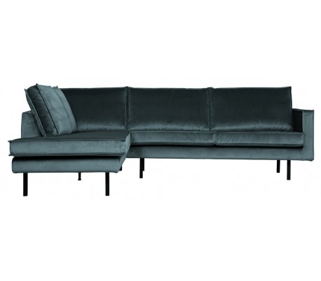 Rodeo Hjørnesofa venstrevendt i velour 266 x 213 cm - Teal