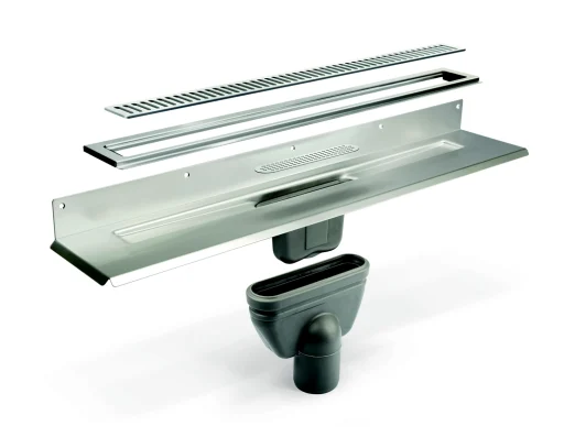 Unidrain Komplet Pakke 1000 mm til 8 mm fliser - Mod bagvæggen