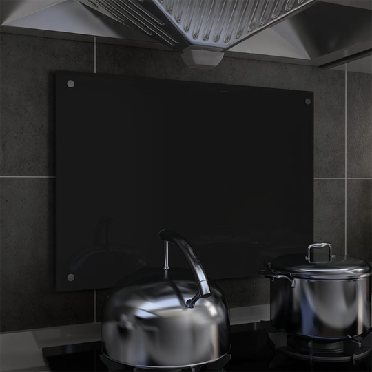 vidaXL stænkplade 70x50 cm hærdet glas sort