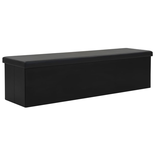 vidaXL foldbar opbevaringsbænk kunstlæder 150 x 38 x 38 cm sort