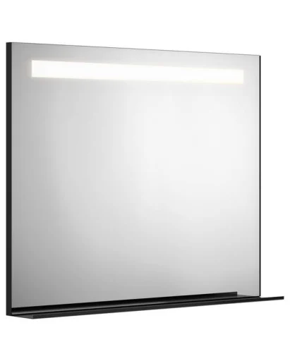 Gustavsberg spejl med hylde, LED, 100x80,2 cm, sort