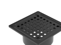 Blücher overdel SQUARE - Uden bærering, sort, til beton, 145x145mm- Rustfrit stål