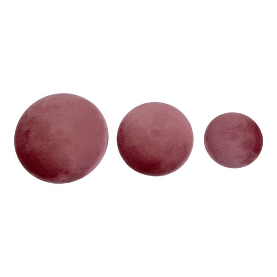 3 knobs i rosa velour og messing look - 4494021