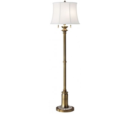 Stateroom Gulvlampe H157,5 cm 2 x E27 - Antik messing/Hvid