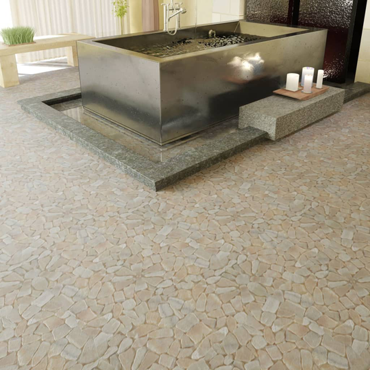 Mosaikgulv sten beige 1,8 m2