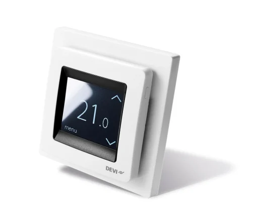 DEVIreg Touch Termostat med gulvføler, Design ramme, Hvid