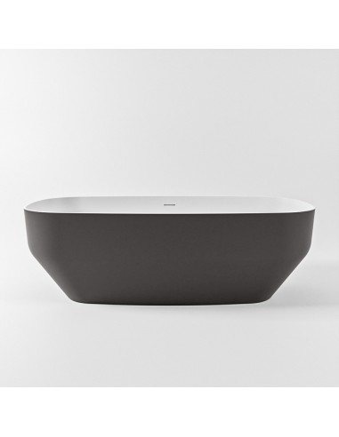 STONE fritstående badekar 170 x 75 cm Solid surface - Talkum/Mørkegrå