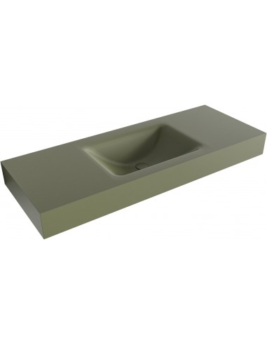 CLOUD væghængt håndvask 120 x 46 cm Solid surface - Armygrøn